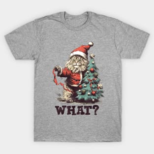 Funny Cat Christmas, What Cat trendy xmas T-Shirt